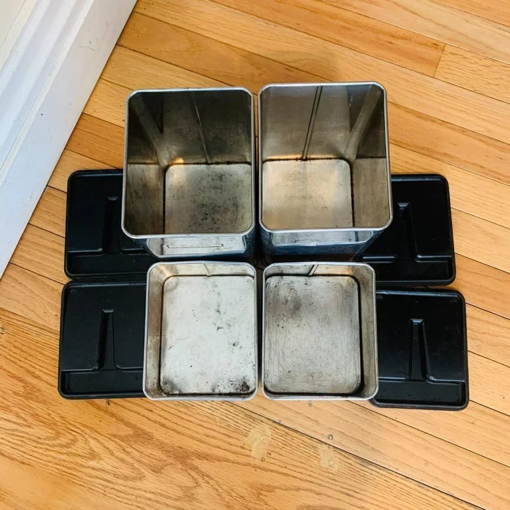Vintage Mid Century 4 Piece Chrome Canister
